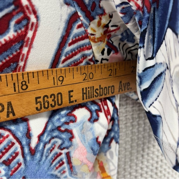 Chico's Floral Paisley Burnout Print Shift Dress Chicos Size 2 Multicolor Boho - Picture 8 of 9